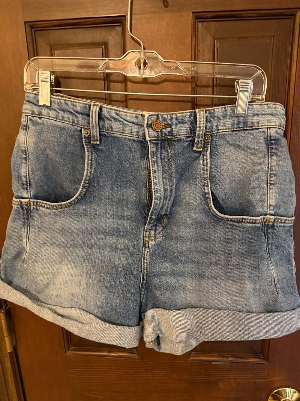 BDG Urban Outfitters High-Rise Stretch Roll Hem Denim Shorts Size 30